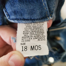 Load image into Gallery viewer, Vintage Lee Denim Overalls 18 months
