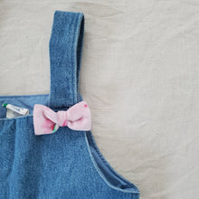Load image into Gallery viewer, Vintage Bow Denim Overalls 18 months

