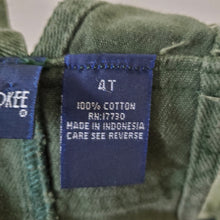 Load image into Gallery viewer, Vintage Dark Green Shortalls 4t
