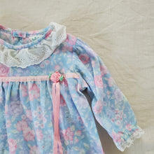 Load image into Gallery viewer, Vintage Blue &amp; Pink Floral Nightgown 3-6 months
