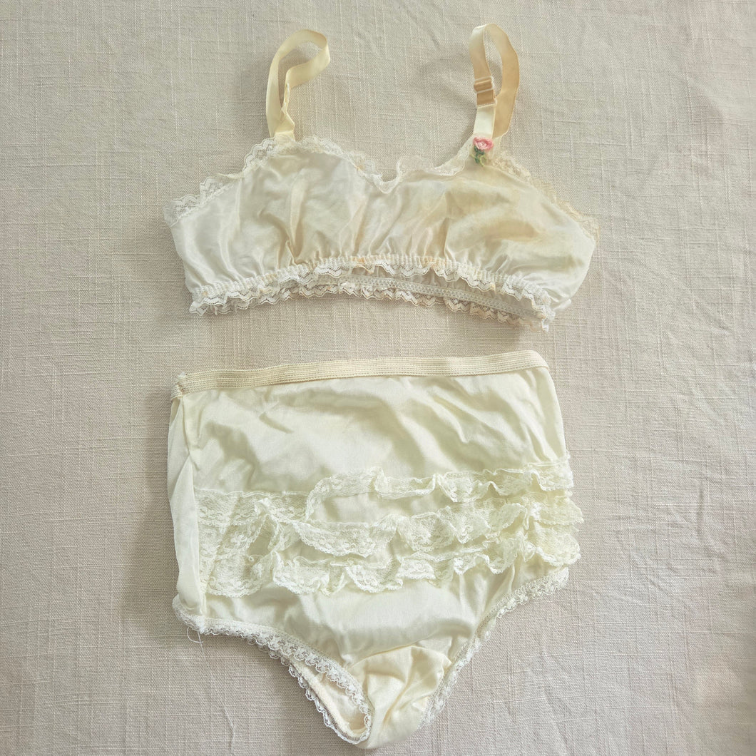 Vintage Bralette & Ruffle Underwear Bundle 4t