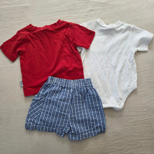 Load image into Gallery viewer, Vintage Bundle Shirt + Shorts + Romper 18 months
