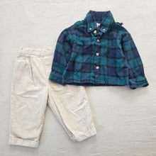 Load image into Gallery viewer, Vintage Bundle Plaid Buttondown + Cord Pants 6-9 months
