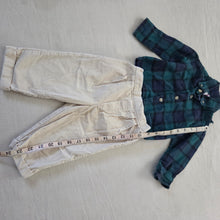 Load image into Gallery viewer, Vintage Bundle Plaid Buttondown + Cord Pants 6-9 months
