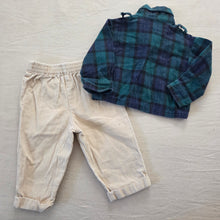 Load image into Gallery viewer, Vintage Bundle Plaid Buttondown + Cord Pants 6-9 months
