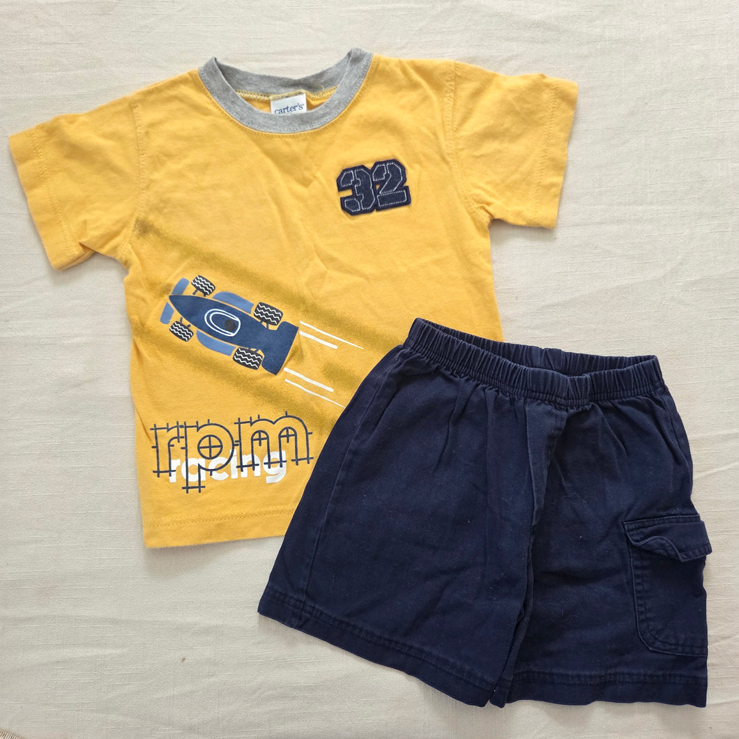 Vintage Boys Bundle Racing Shirt + Shorts 3t