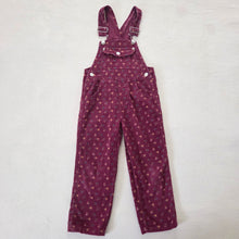 Load image into Gallery viewer, Vintage Floral Maroon Cord Overalls 4t
