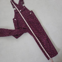 Load image into Gallery viewer, Vintage Floral Maroon Cord Overalls 4t
