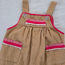Load image into Gallery viewer, Vintage Girly Caramel Overalls 18-24 months
