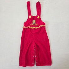 Load image into Gallery viewer, Vintage Red Flower Overalls 9 months
