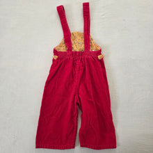 Load image into Gallery viewer, Vintage Red Flower Overalls 9 months
