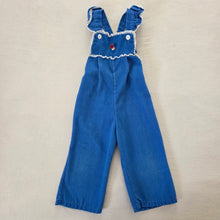 Load image into Gallery viewer, Vintage Blue Girly Overalls 18-24 months
