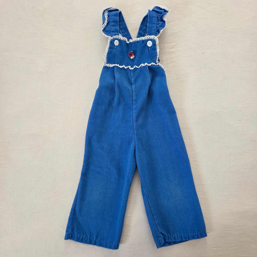 Vintage Blue Girly Overalls 18-24 months