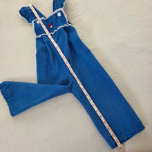 Load image into Gallery viewer, Vintage Blue Girly Overalls 18-24 months
