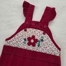 Load image into Gallery viewer, Vintage 70s Maroon Girly Overalls 2t
