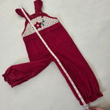 Load image into Gallery viewer, Vintage 70s Maroon Girly Overalls 2t
