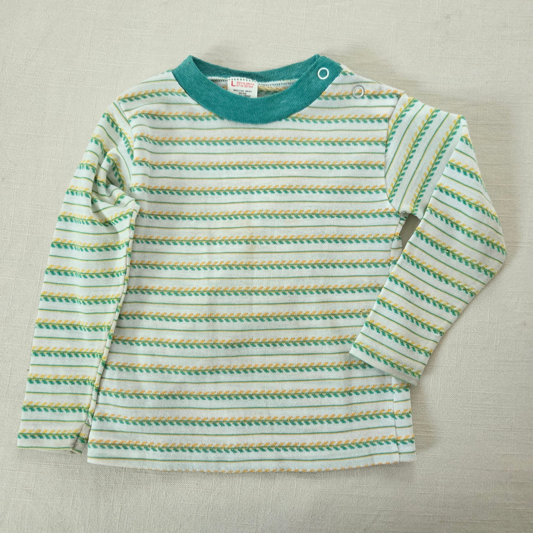 Vintage Yellow & Green Striped Long Sleeve 2t