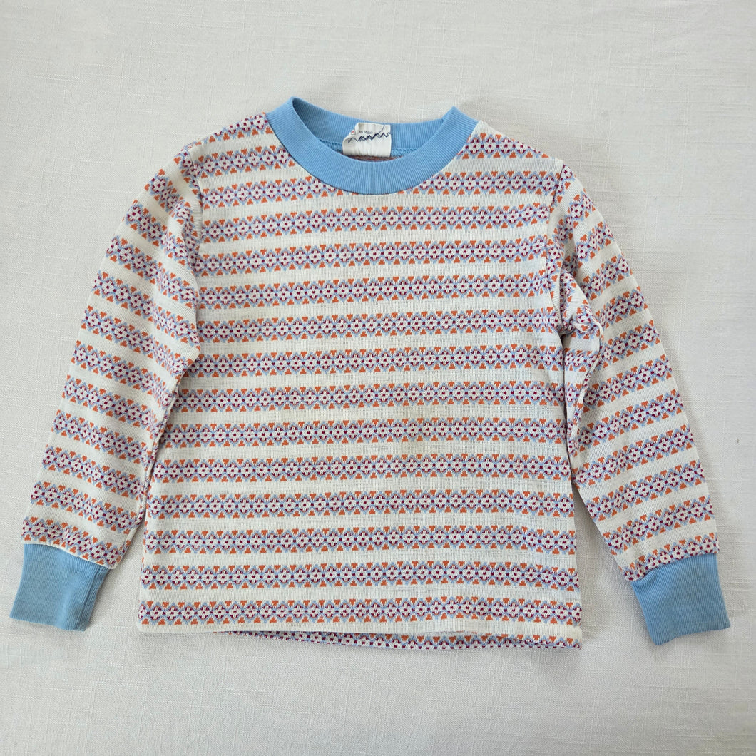Vintage Pattern Striped Long Sleeve 3t