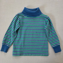 Load image into Gallery viewer, Vintage Green/Blue Striped Turtleneck 2t
