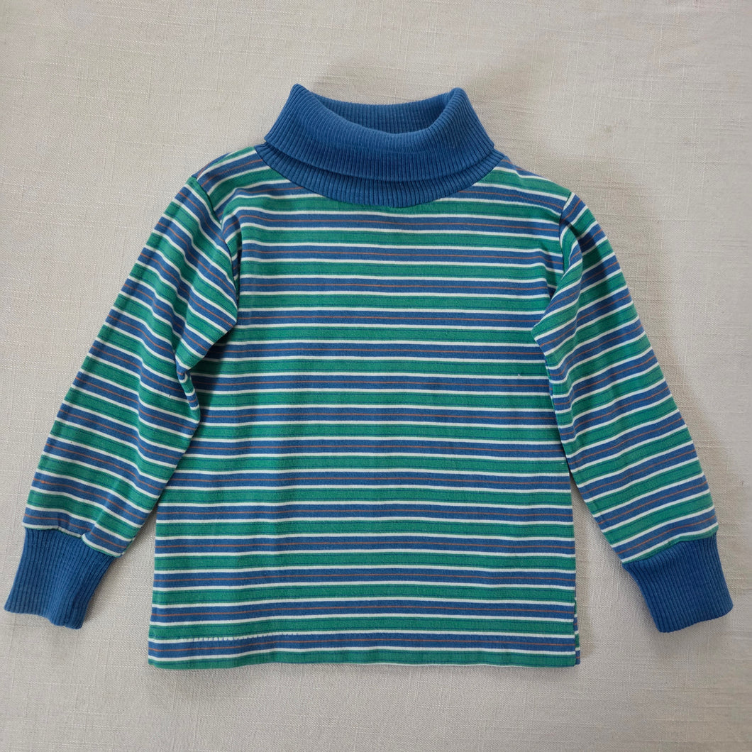 Vintage Green/Blue Striped Turtleneck 2t