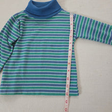 Load image into Gallery viewer, Vintage Green/Blue Striped Turtleneck 2t
