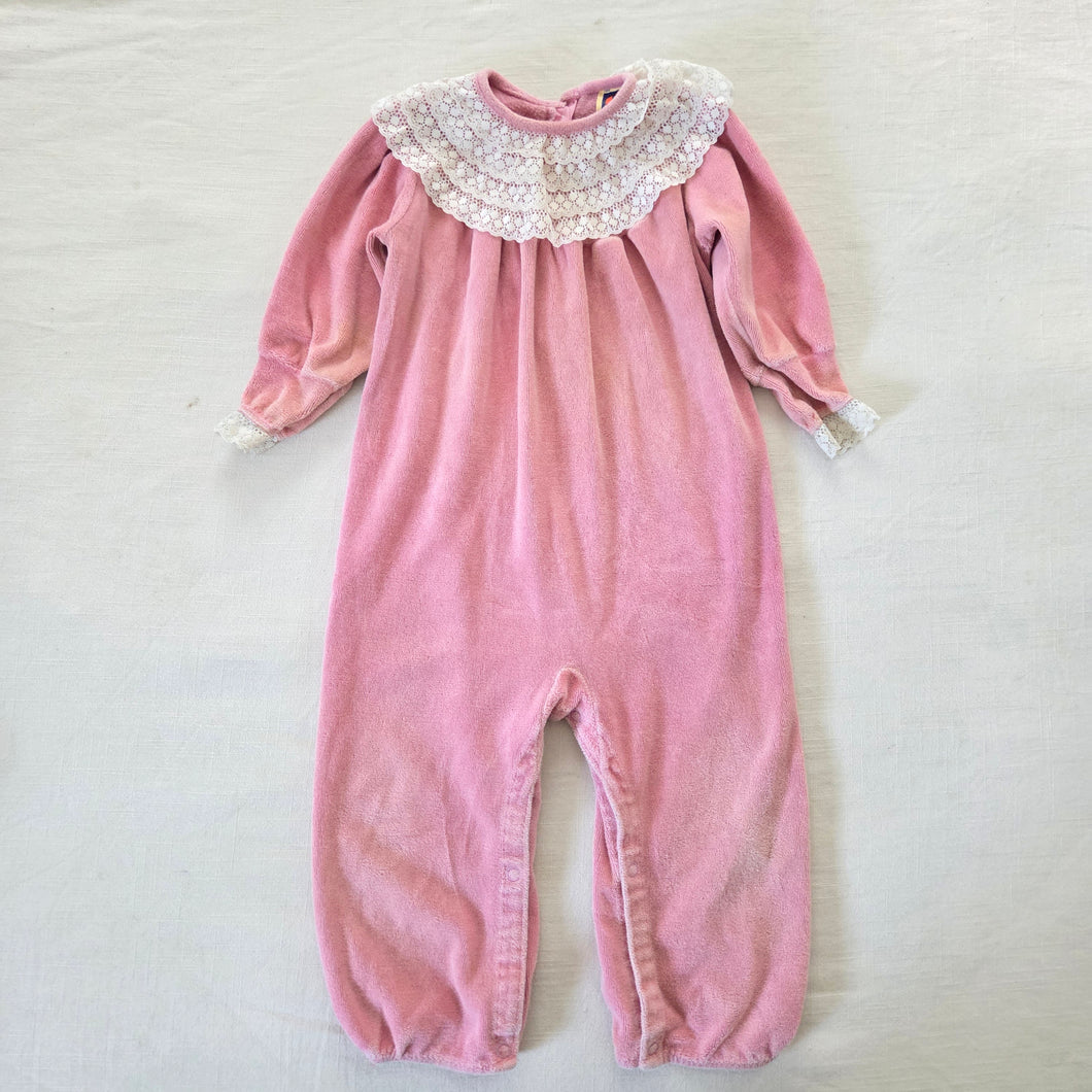 Vintage Velour Lacey Bodysuit 24 months