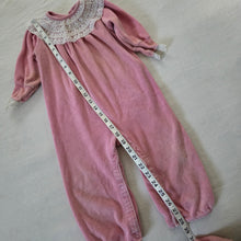 Load image into Gallery viewer, Vintage Velour Lacey Bodysuit 24 months
