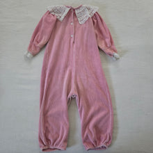 Load image into Gallery viewer, Vintage Velour Lacey Bodysuit 24 months
