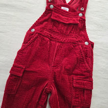 Load image into Gallery viewer, Vintage Red Cargo Overalls 18 months
