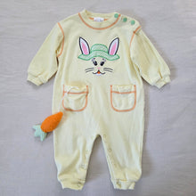 Load image into Gallery viewer, Vintage Bunny + Carrot Yellow Bodysuit 9-12 months
