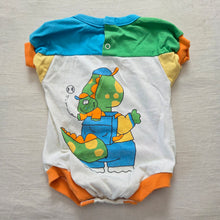 Load image into Gallery viewer, Vintage 90s Buster Brown Colorblock Dinosaur Romper 6-9m
