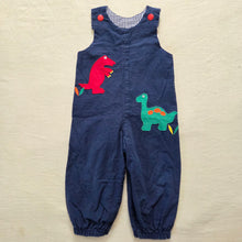 Load image into Gallery viewer, Vintage 90s Mulberry Street Romper Navy Dinosaur Reversible 2t
