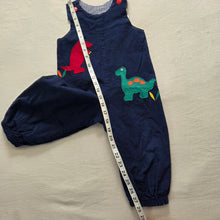 Load image into Gallery viewer, Vintage 90s Mulberry Street Romper Navy Dinosaur Reversible 2t
