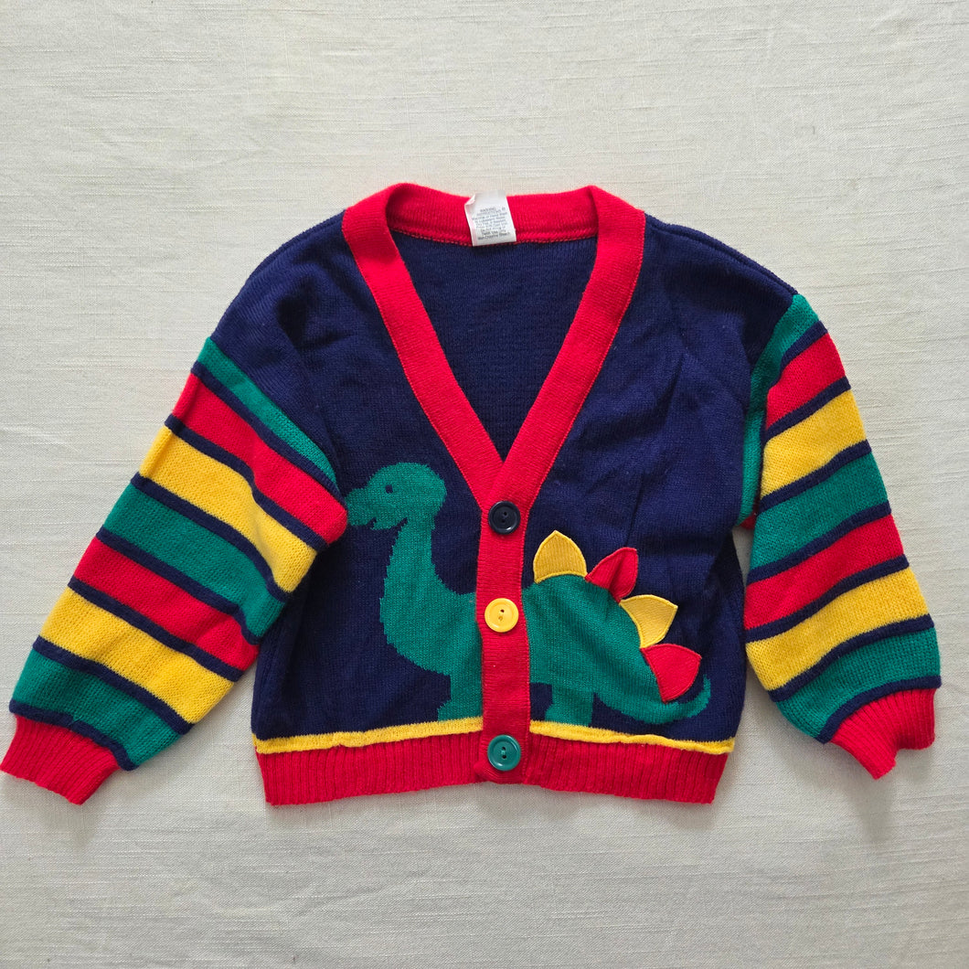 Vintage 90s Colorblock Dinosaur Sweater 24m
