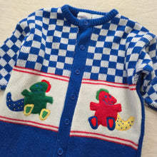 Load image into Gallery viewer, Vintage 90s Checkerboard Blue Dinosaur Bodysuit 6-9m

