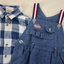 Load image into Gallery viewer, Vintage Matching Overalls + Shirt 24 months
