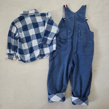 Load image into Gallery viewer, Vintage Matching Overalls + Shirt 24 months
