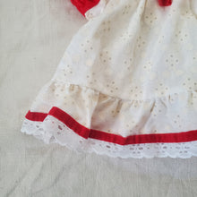 Load image into Gallery viewer, Vintage Eyelet Lace Red/White Shirt/Dress 6-9 months
