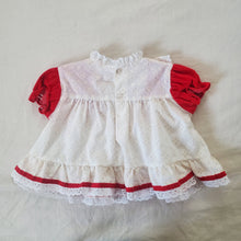 Load image into Gallery viewer, Vintage Eyelet Lace Red/White Shirt/Dress 6-9 months
