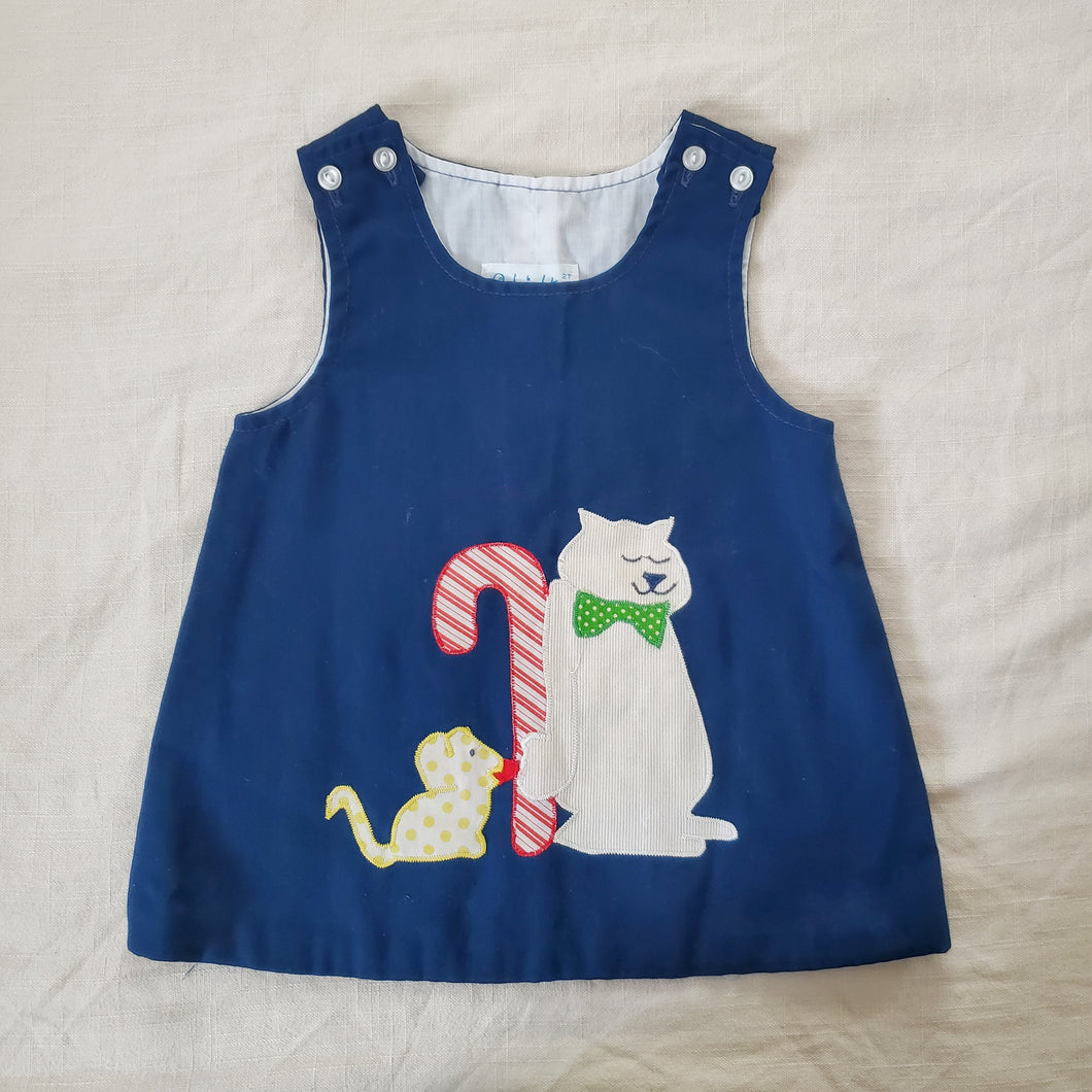 Vintage Cat & Mouse Candy Can Dress 12-18 months