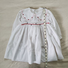 Load image into Gallery viewer, Vintage Petit Ami Smocked Christmas Dress 18 months *flaw
