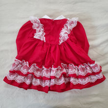 Load image into Gallery viewer, Vintage Sunday Best Red Frilly Christmas Dress 12 months
