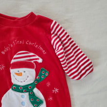 Load image into Gallery viewer, Vintage Y2K Christmas Snowman Romper 3/6m
