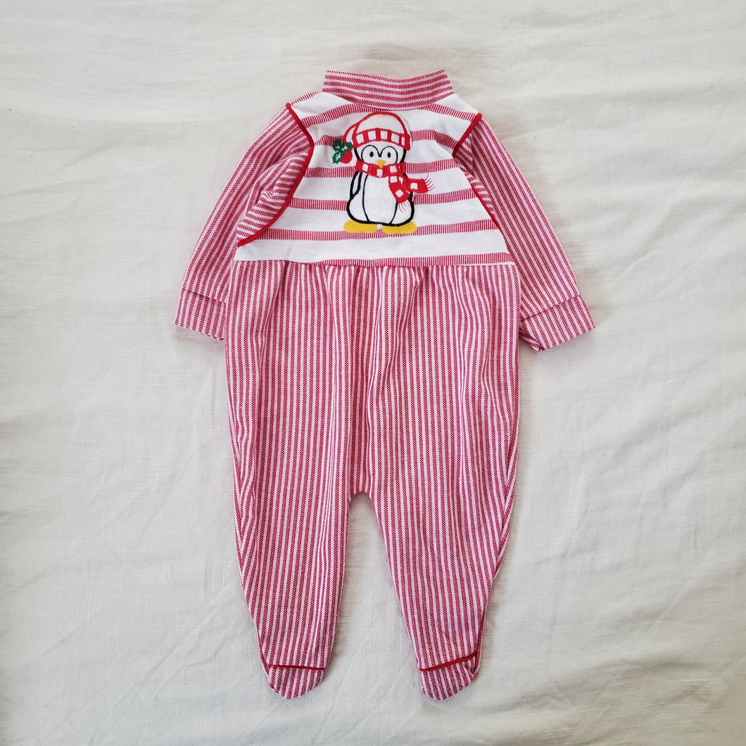 Vintage Red Footed Penguin Romper Baby 3-6 months