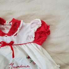 Load image into Gallery viewer, Vintage 90s Petit Jouet Red &#39;I Love Grandma&#39; Dress 9 months
