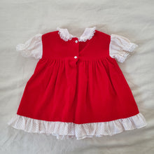 Load image into Gallery viewer, Vintage Red + White Dotted Dress 9-12 months
