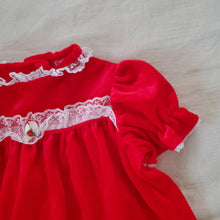 Load image into Gallery viewer, Vintage Red Lace Short Dress 6-9 months
