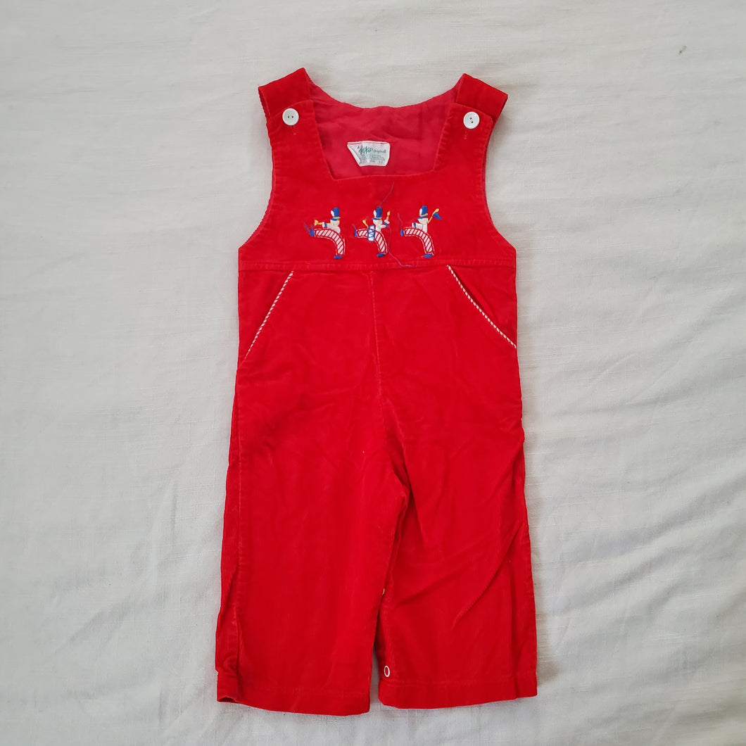 Vintage Nutcracker Embroidered Red Long Jon 9-12 months