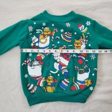 Load image into Gallery viewer, Vintage Christmas Cats Green Sweater 4t
