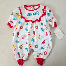 Load image into Gallery viewer, Vintage Deadstock Dior Nautical Footed Bodysuit 0-3 months
